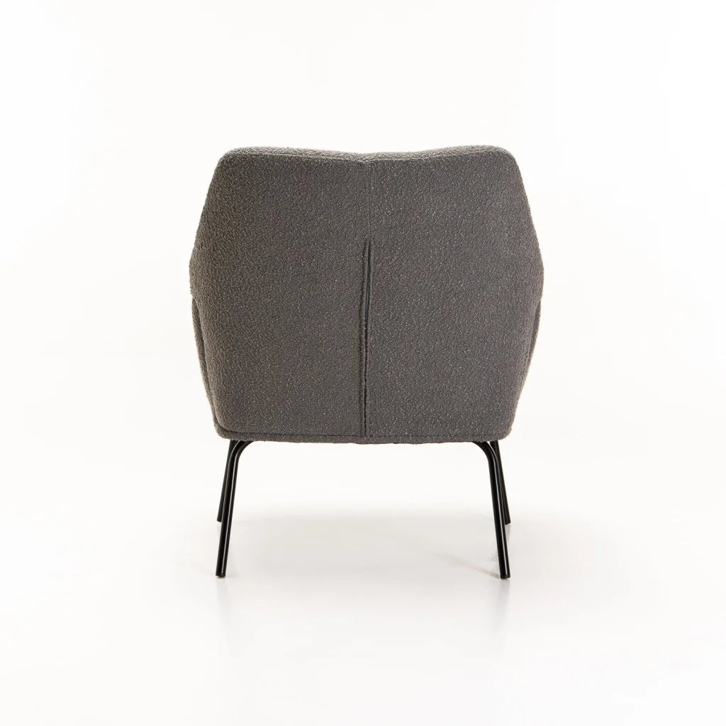 Vishaya Boucle Fabric Chair - Grey