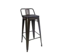 Replica Tolix Bar Chair With Wooden Seat - Brown