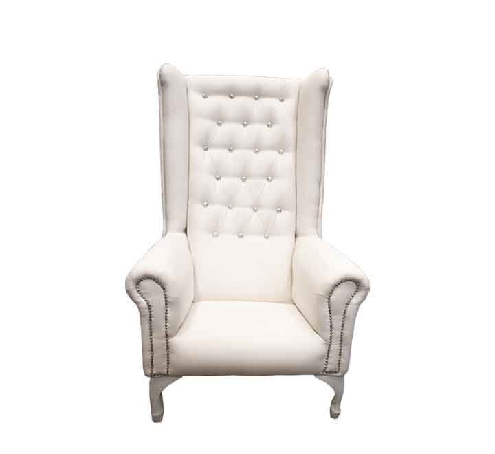 White Nepal Wing Back Chair