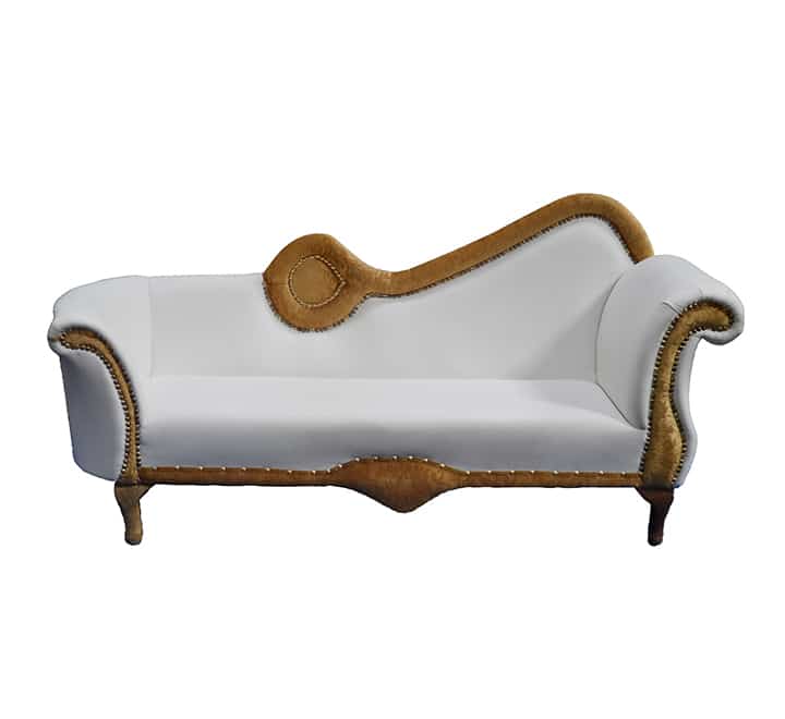 Wedding chaise with gold edging