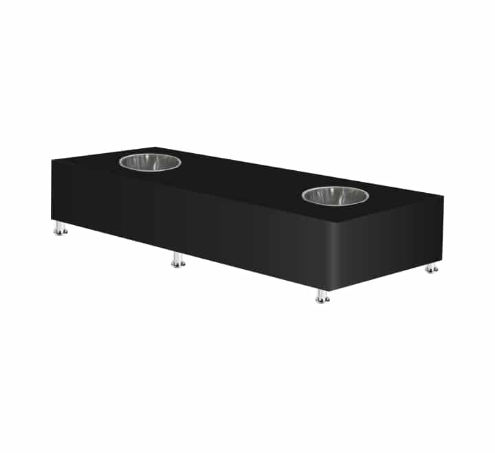 Rectangular Table With Double Ice Bucket