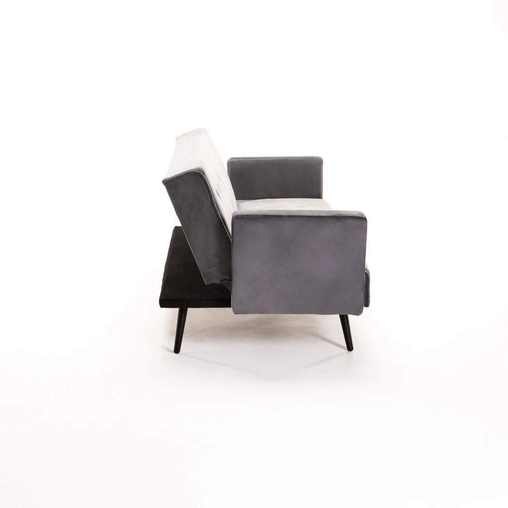 Wina Velvet Sleeper Couch - Grey