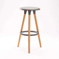 Yoyi Wooden Leg Barstool - Grey