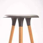 Yoyi Wooden Leg Barstool - Grey