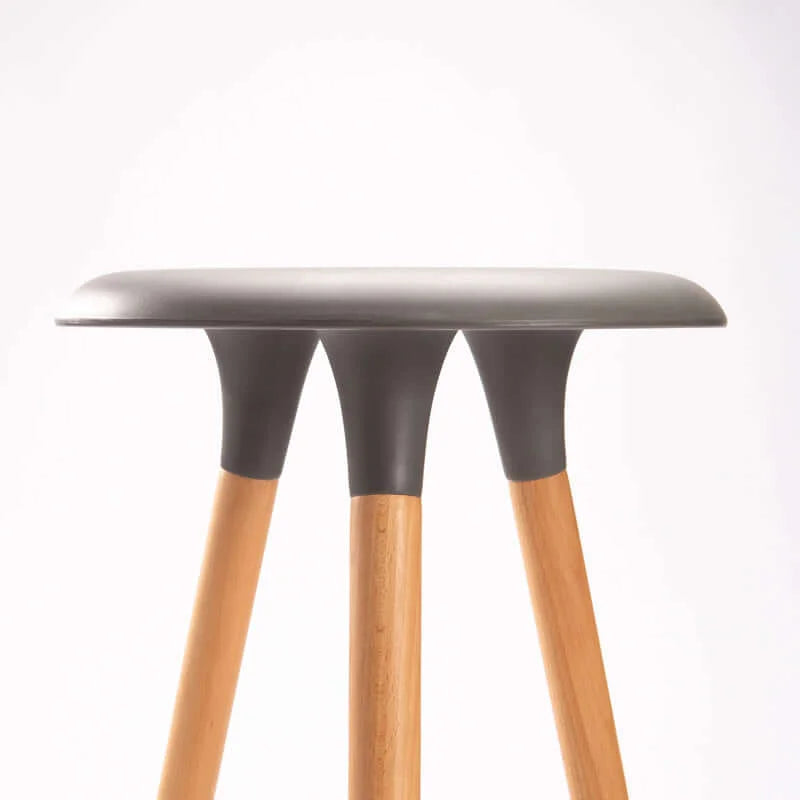 Yoyi Wooden Leg Barstool - Grey