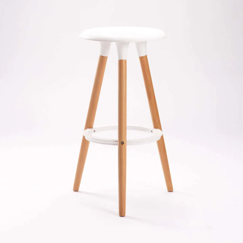 Yoyi Wooden Leg Barstool - White