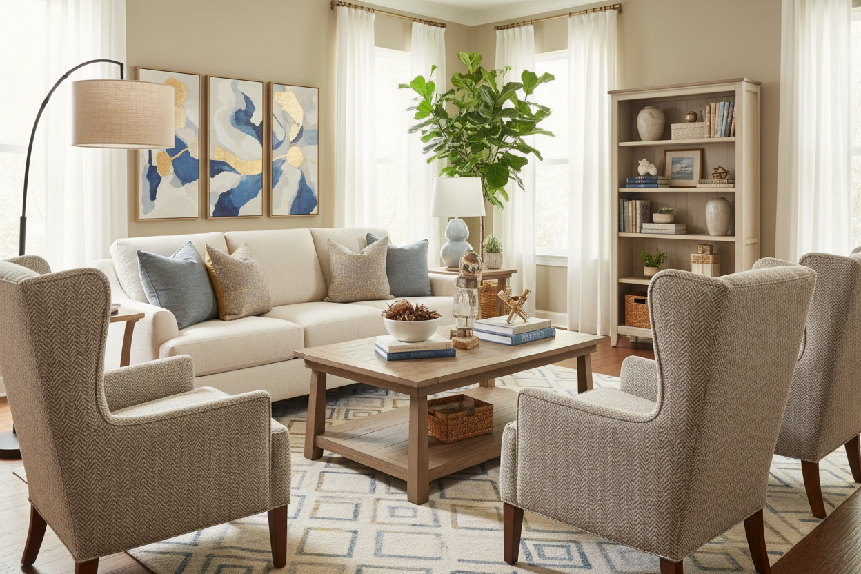 A DECORATED FURNITURE ROOM