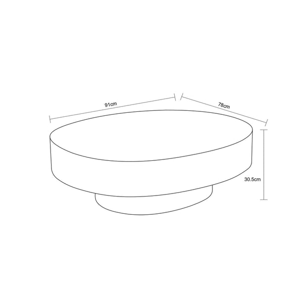 Absinthe 78x91cm Oval Coffee Table - Brass Antique