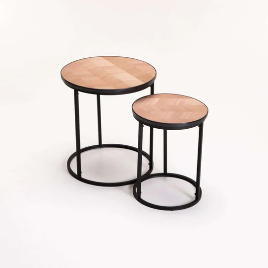 Kia Brown Set of 2 Side Table