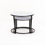 Schnapps Set Of 2 Tables - Black/White
