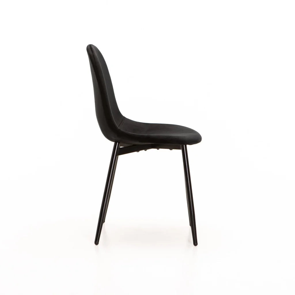 Sewela Velvet Dining Chair - Black