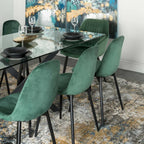 Sewela Velvet Dining Chair - Green
