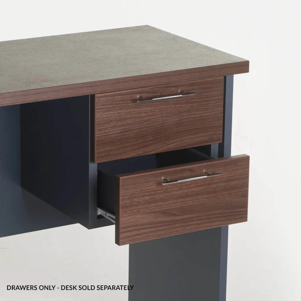 Millennials 2 Drawer Unit For 90cm Side Desk - Walnut