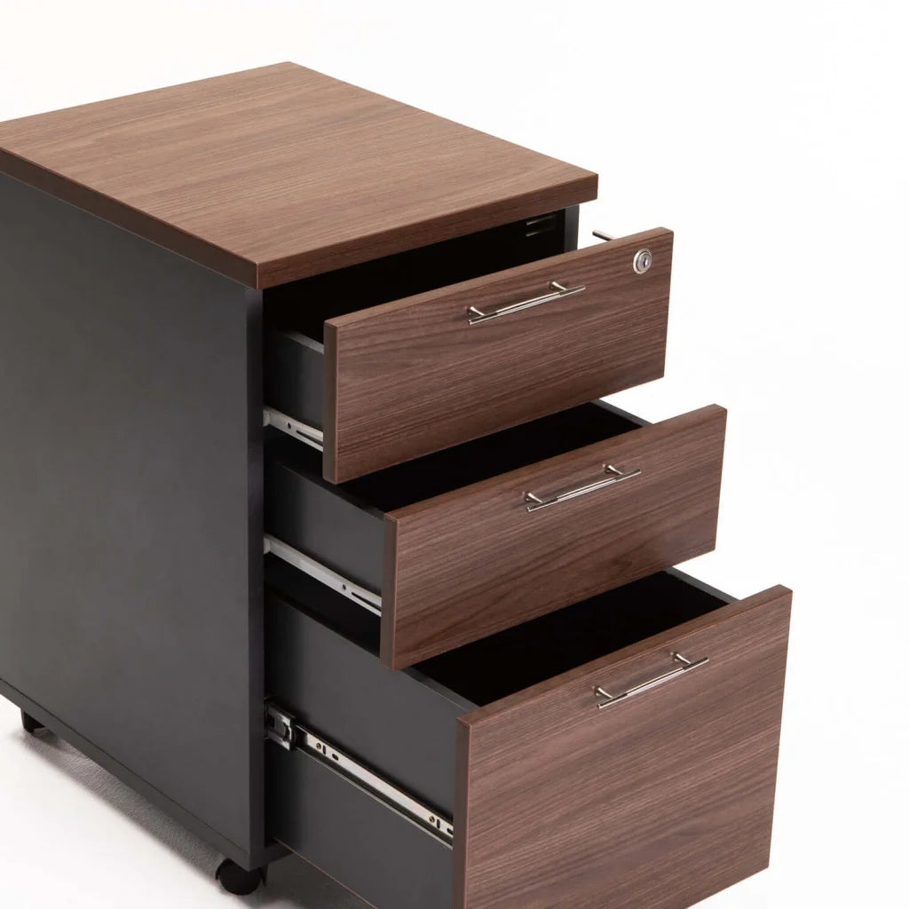 Millenials Mobile 3 Drawer Unit - Walnut