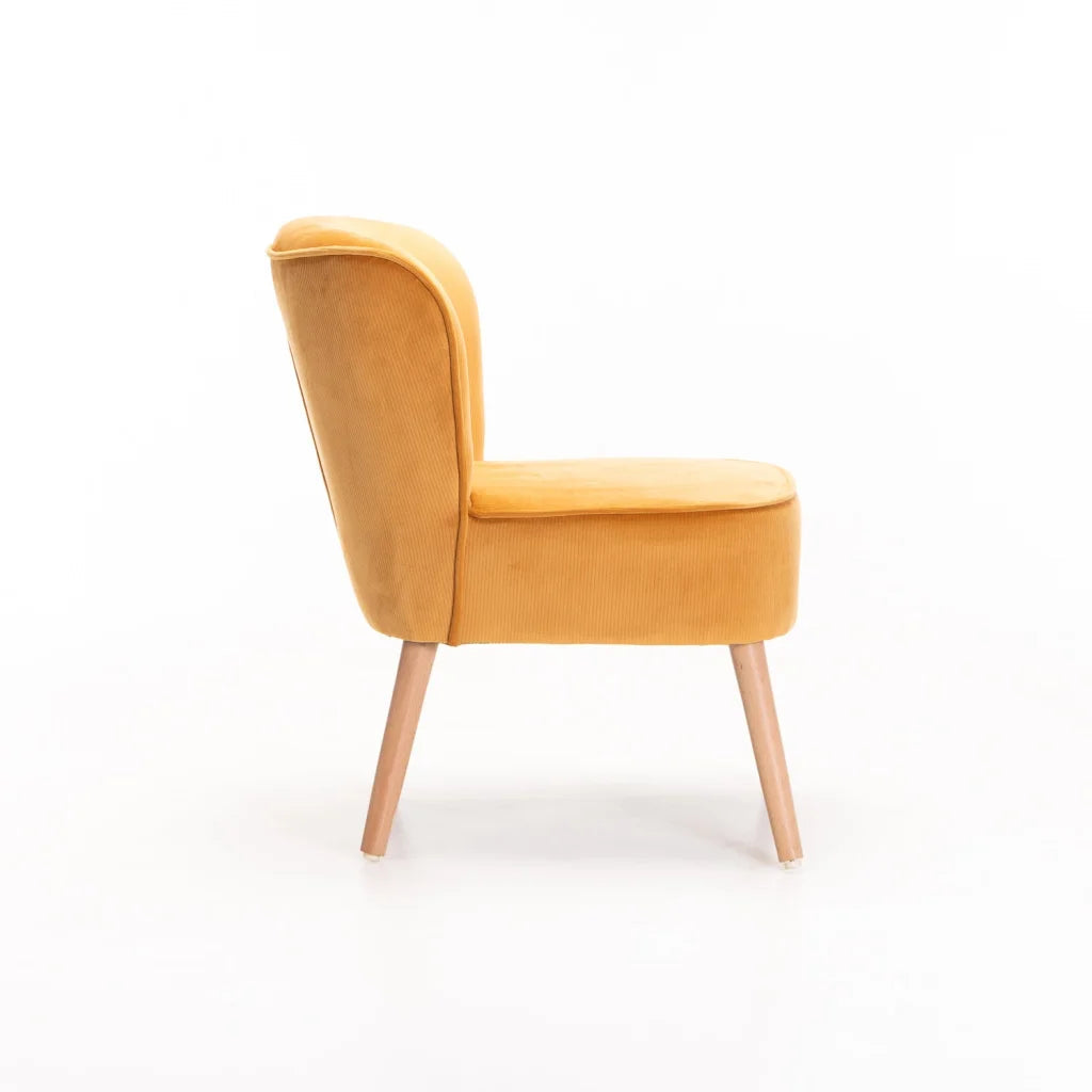 Modern Velvet Beau Chair - Mustard