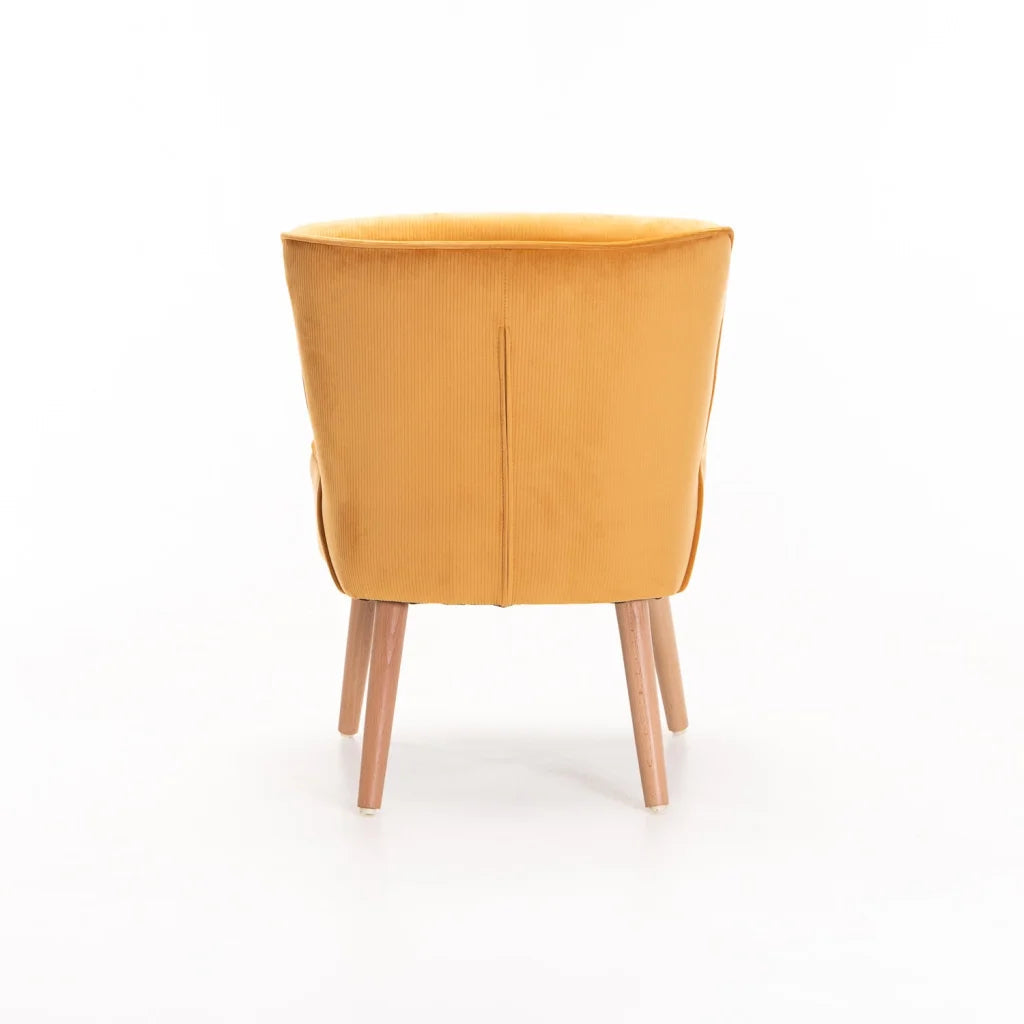 Modern Velvet Beau Chair - Mustard