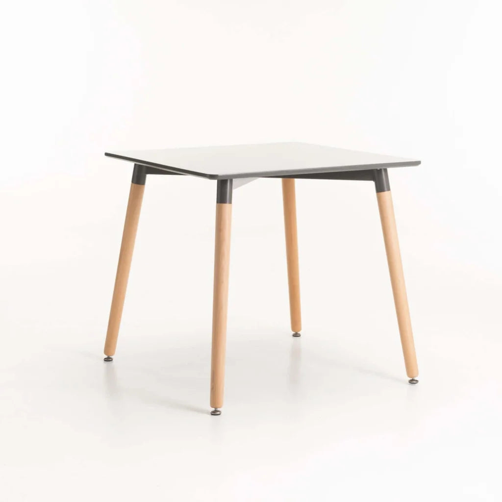 Benzie Wooden Leg Dining Table - Grey - 120 x 80 cm (4-6 Seater)