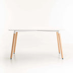 Benzie Wooden Leg Dining Table - White - 120 x 80 cm (4-6 Seater)