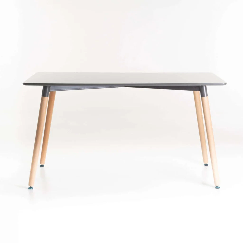 Benzie Wooden Leg Dining Table - Grey - 120 x 80 cm (4-6 Seater)