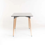Benzie Wooden Leg Dining Table - Grey - 80 x 80 cm (4 Seater)