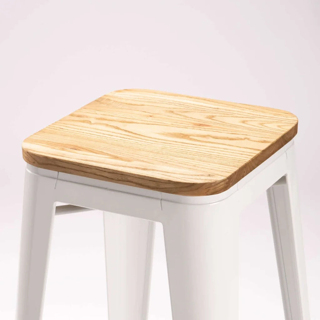Wageng Barstool With Wood - White