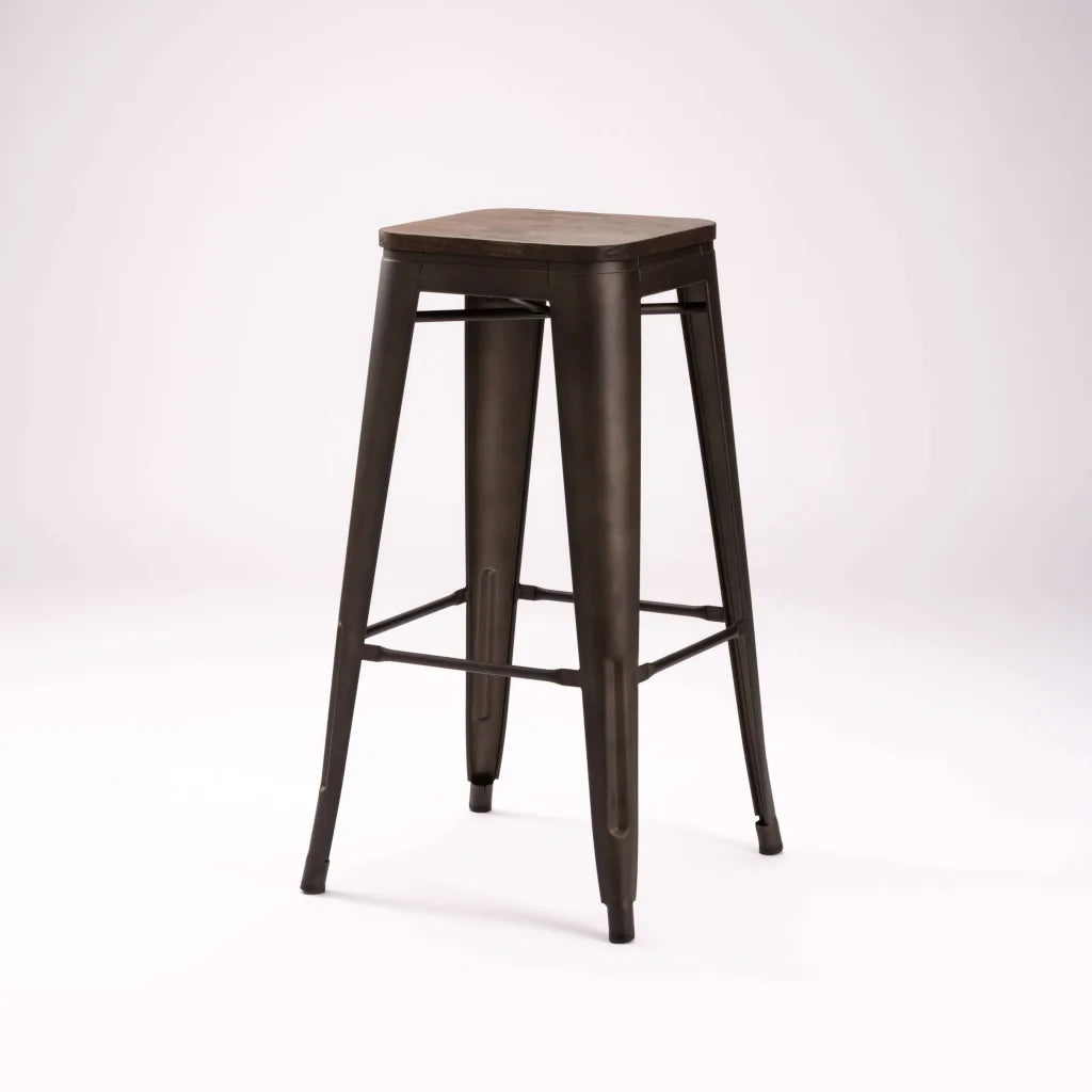 Wageng Barstool With Wood - Rustic