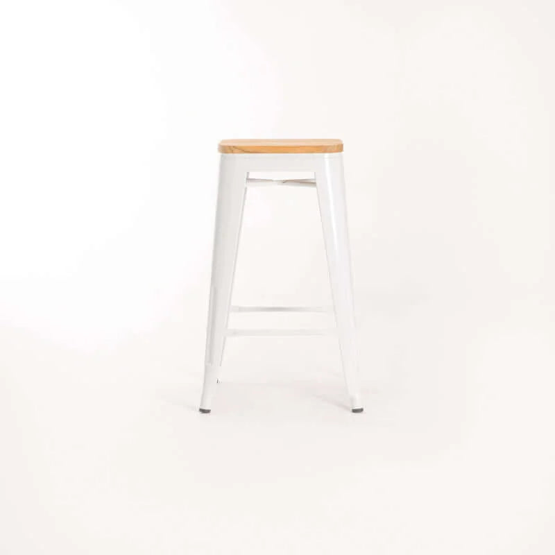 Wageng Barstool With Wood - White