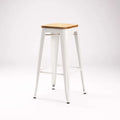 Wageng Barstool With Wood - White