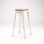 Wageng Barstool With Wood - White
