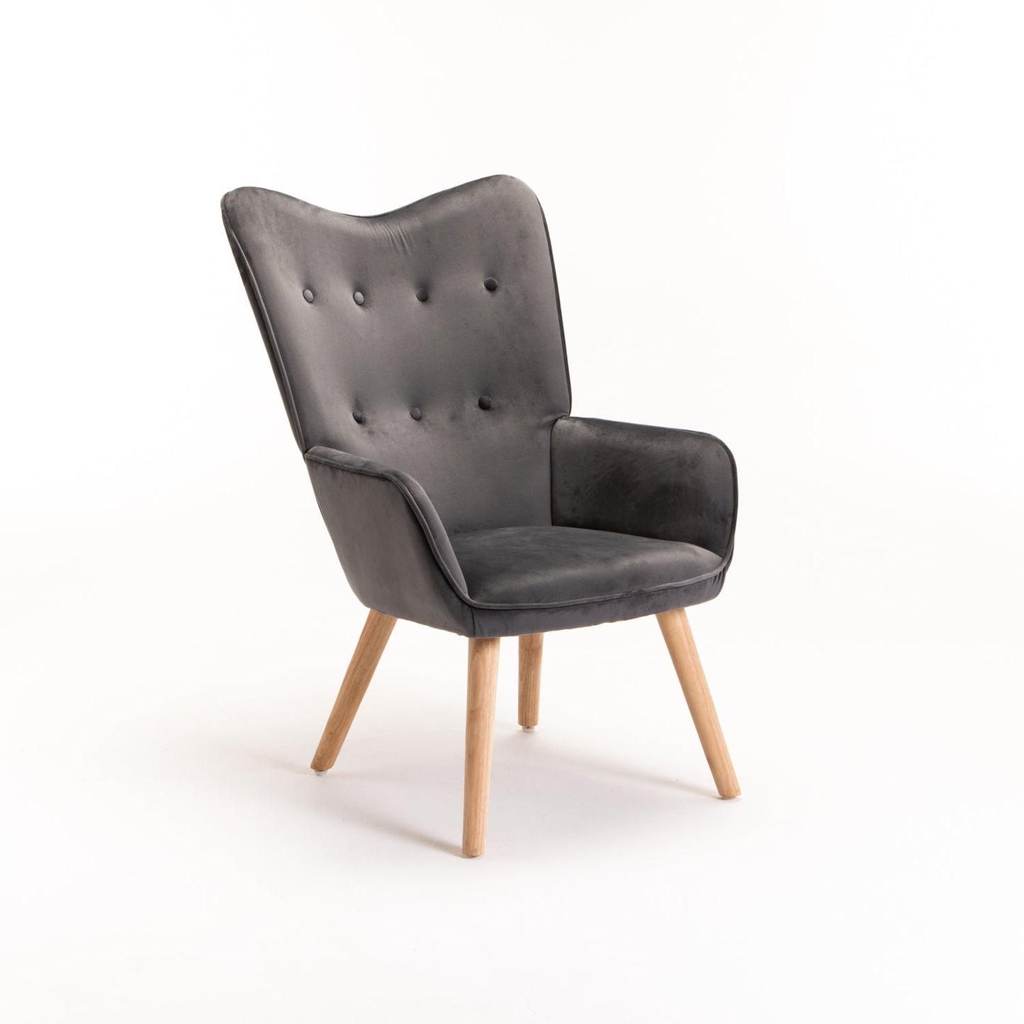 Rosie Velvet Chair - Grey