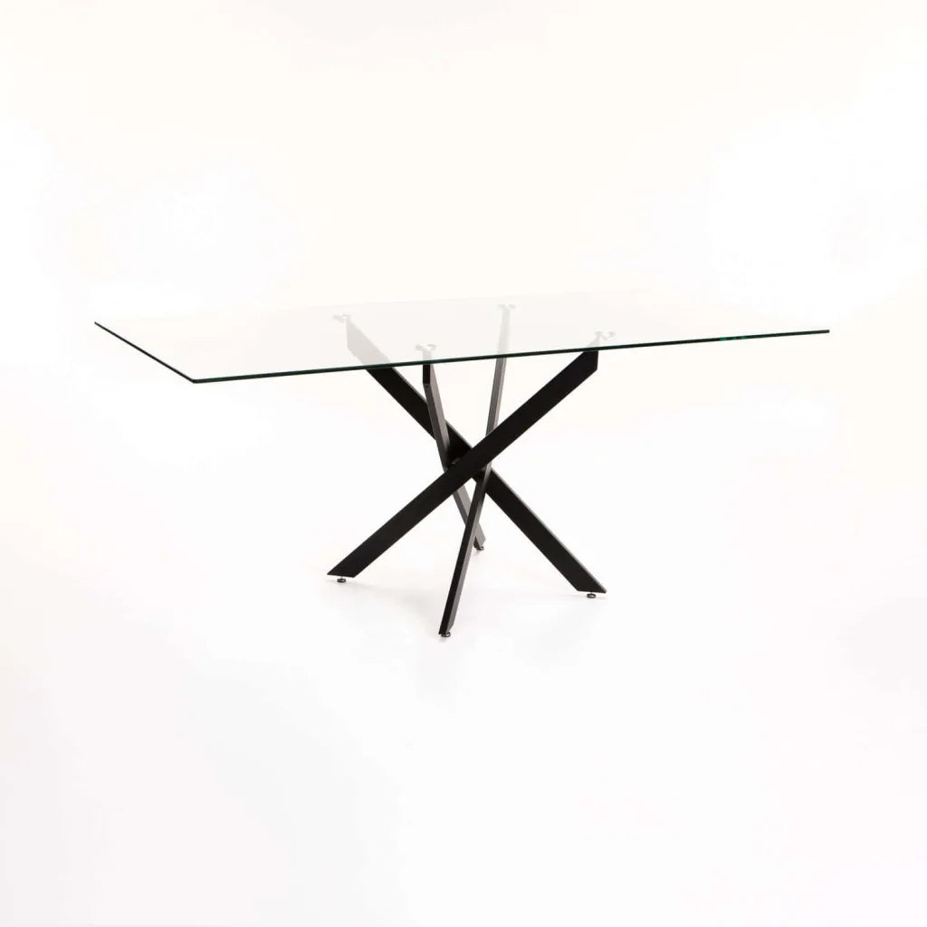 Eden 180x90cm Glass top Dining Table