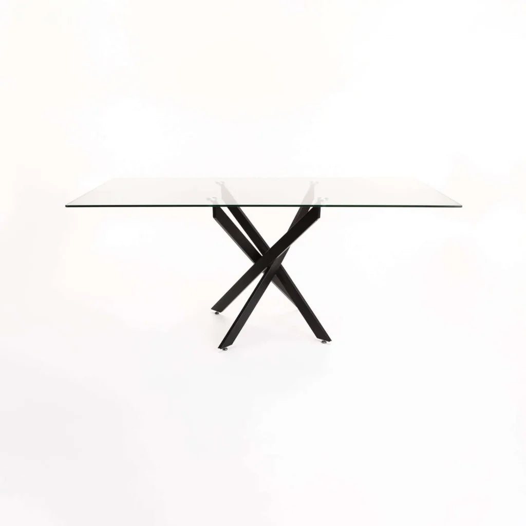 Eden 180x90cm Glass top Dining Table