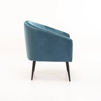 Abhilasha Velvet Chair - Black Leg - Blue