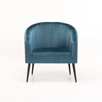 Abhilasha Velvet Chair - Black Leg - Blue