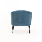 Abhilasha Velvet Chair - Black Leg - Blue