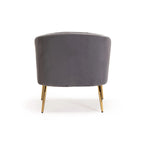 Abhilasha Velvet Chair - Gold Leg - Grey