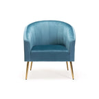Abhilasha Velvet Chair - Gold Leg - Blue