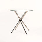 Catthy 80cm Round Glass Top Dining Table