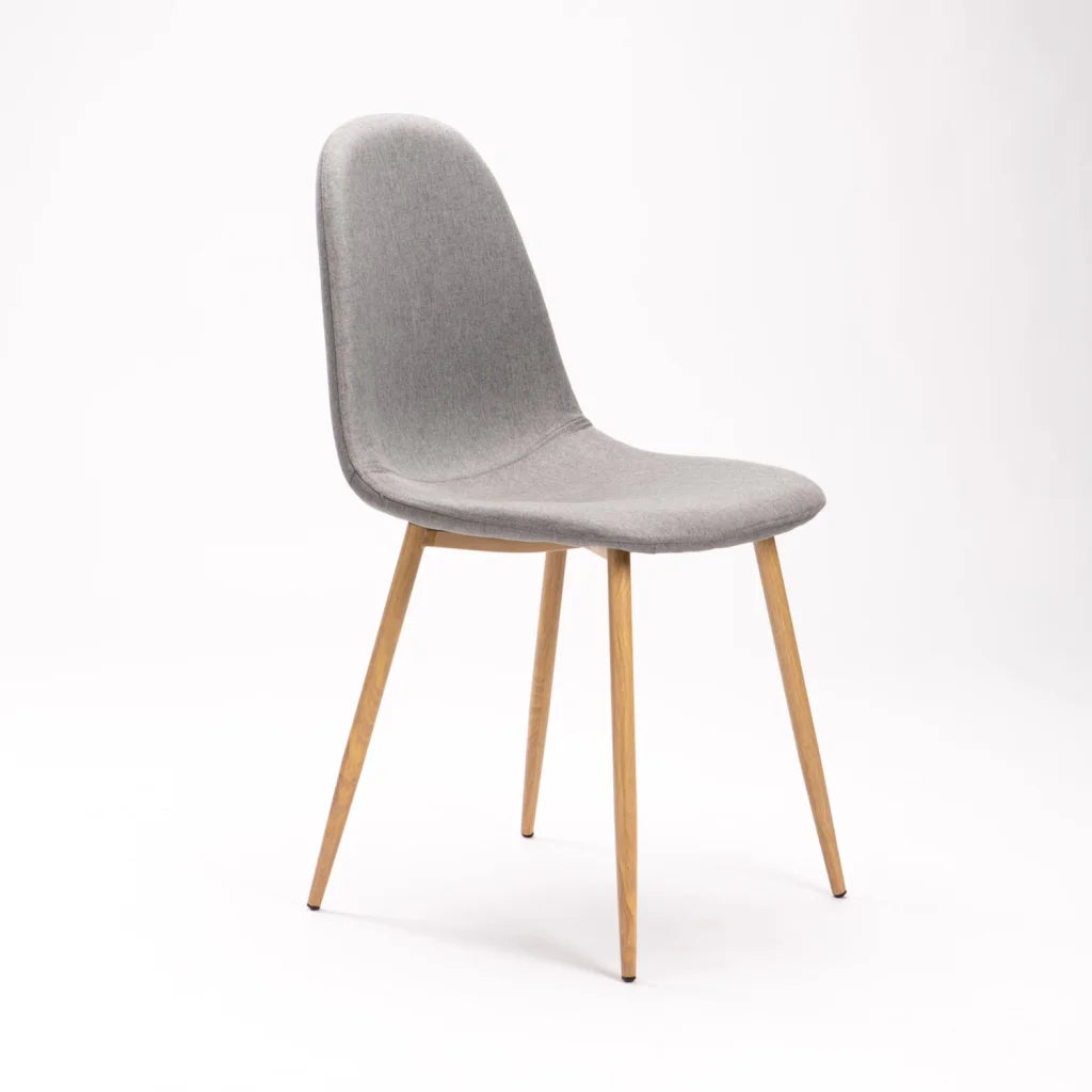 Allan Fabric Dining Chair - Grey / Nat