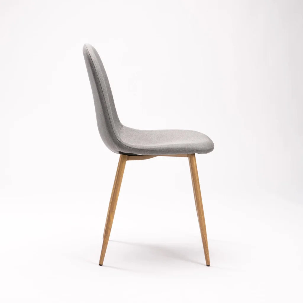 Allan Fabric Dining Chair - Grey / Nat