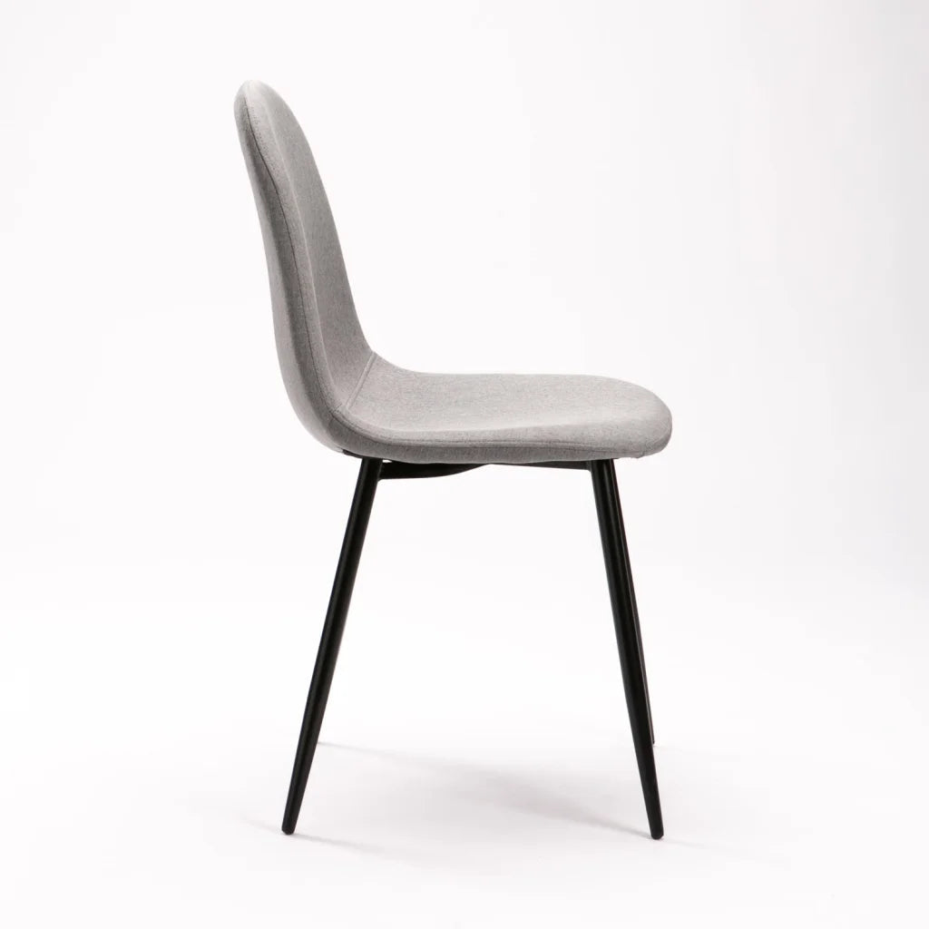 Allan Fabric Dining Chair - Grey /Black