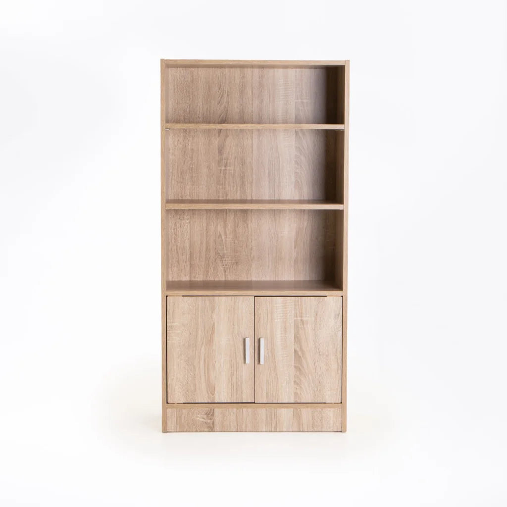 Rampu 2 Door 3 Shelf Bookcase - Oak