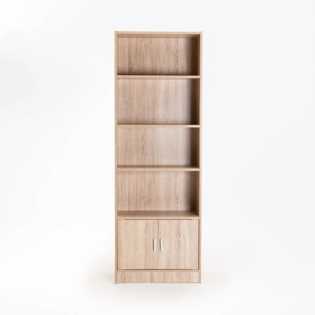 Rampu 2 Door 4 Shelf Bookcase - Oak