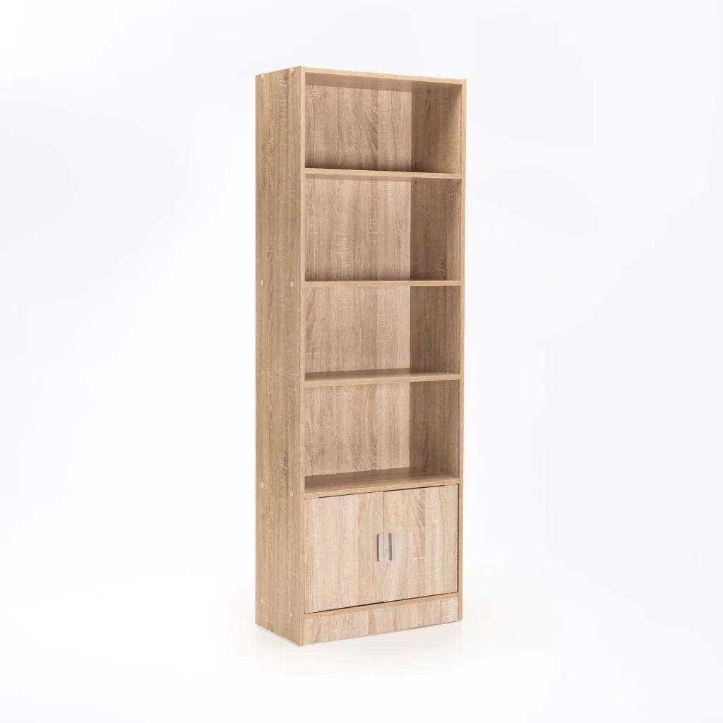 Rampu 2 Door 4 Shelf Bookcase - Oak