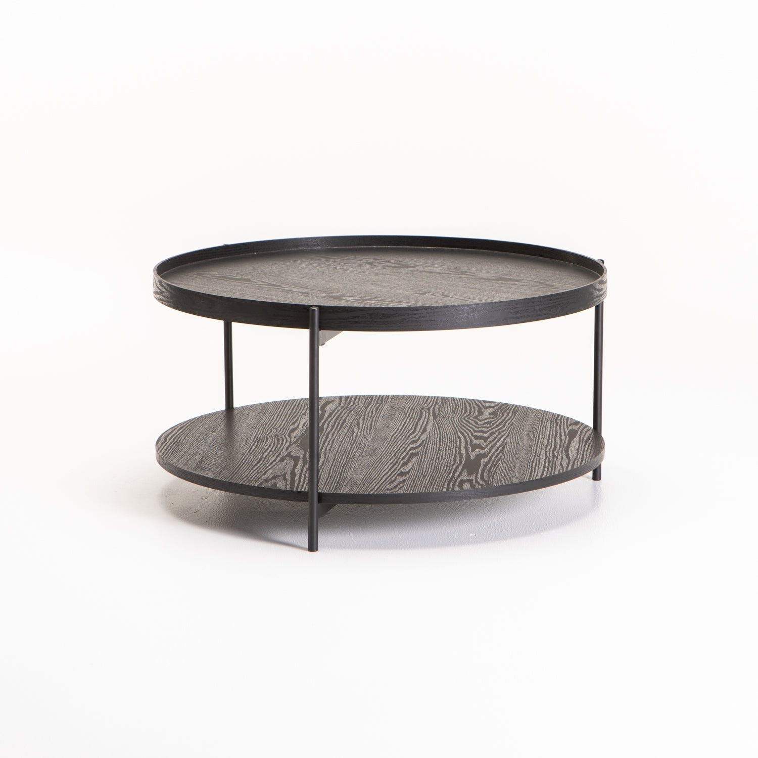 Irish 80cm Round Coffee Table - Black