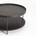 Irish 80cm Round Coffee Table - Black