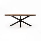 Sissa Danish Oval Solid Wood Dining Table - Brown - 8 Seater