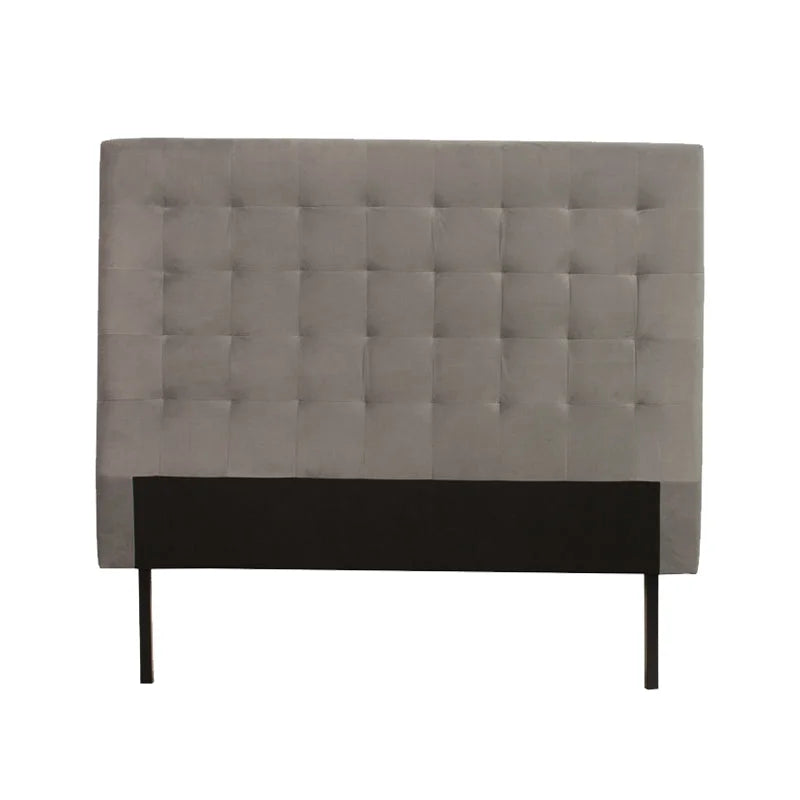 Rabbu Velvet Headboard - Light Grey - Queen