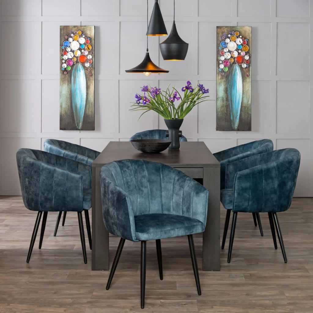Patiza Deluxe Velvet Dining Chair - Teal