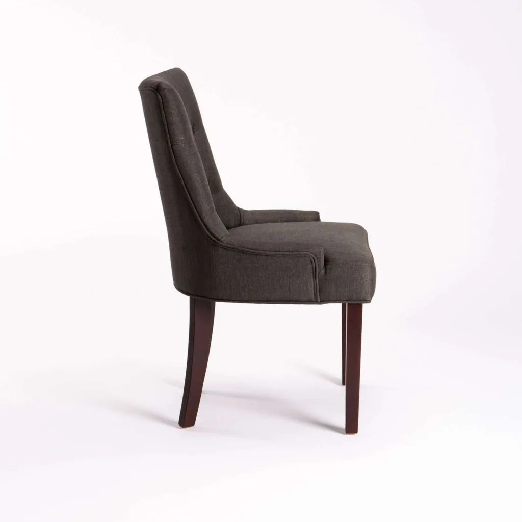 Kia Bloom Fabric Dining Chair - Charcoal
